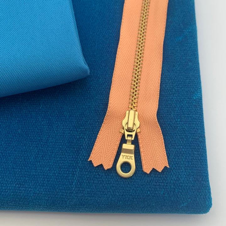 Creamsicle YKK metal gold zipper 5" to 22"
