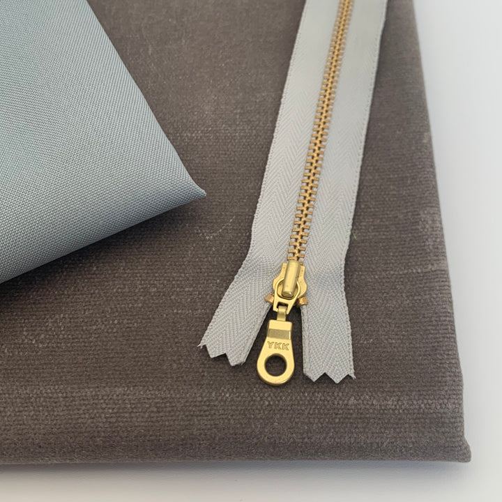Ice YKK metal gold zipper 5" to 20"