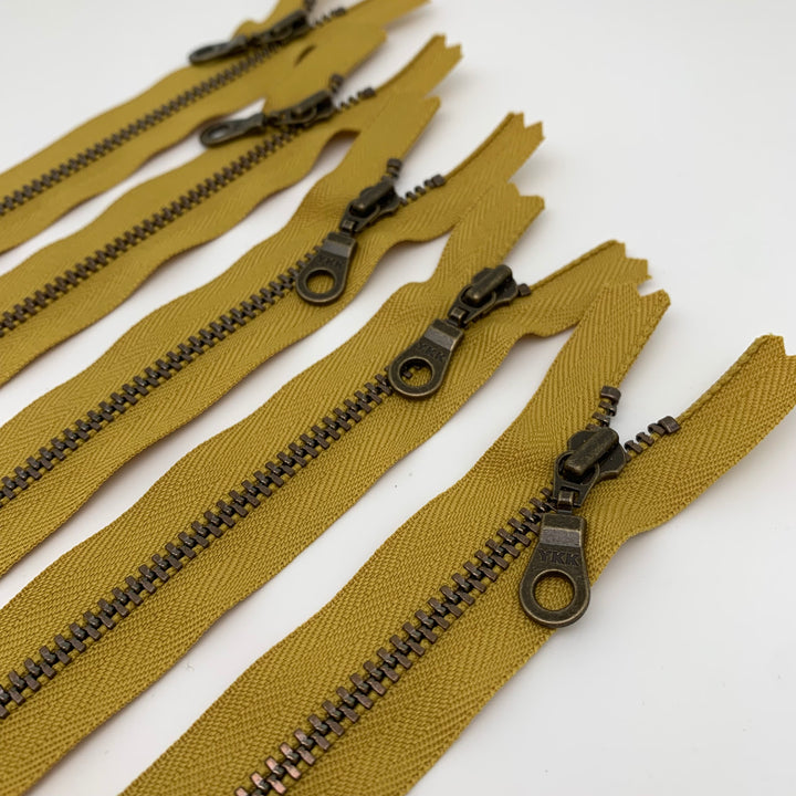 Mustard YKK Antique Zipper