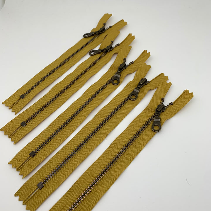 Mustard YKK Antique Zipper