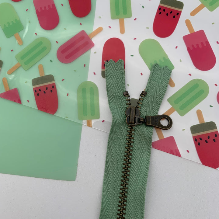 Pastel Green YKK Antique Zipper