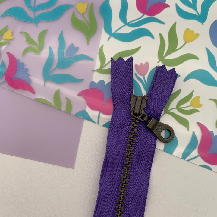 Purple Jewel YKK Antique Zipper