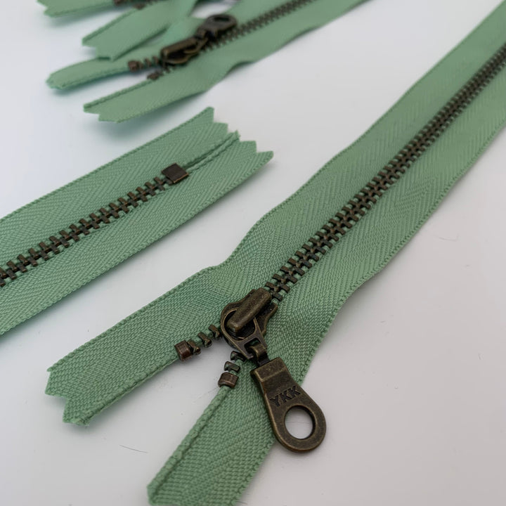 Pastel Green YKK Antique Zipper