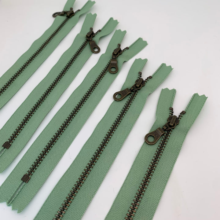 Pastel Green YKK Antique Zipper