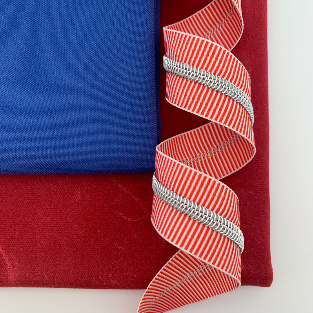 Stripe Red Silver