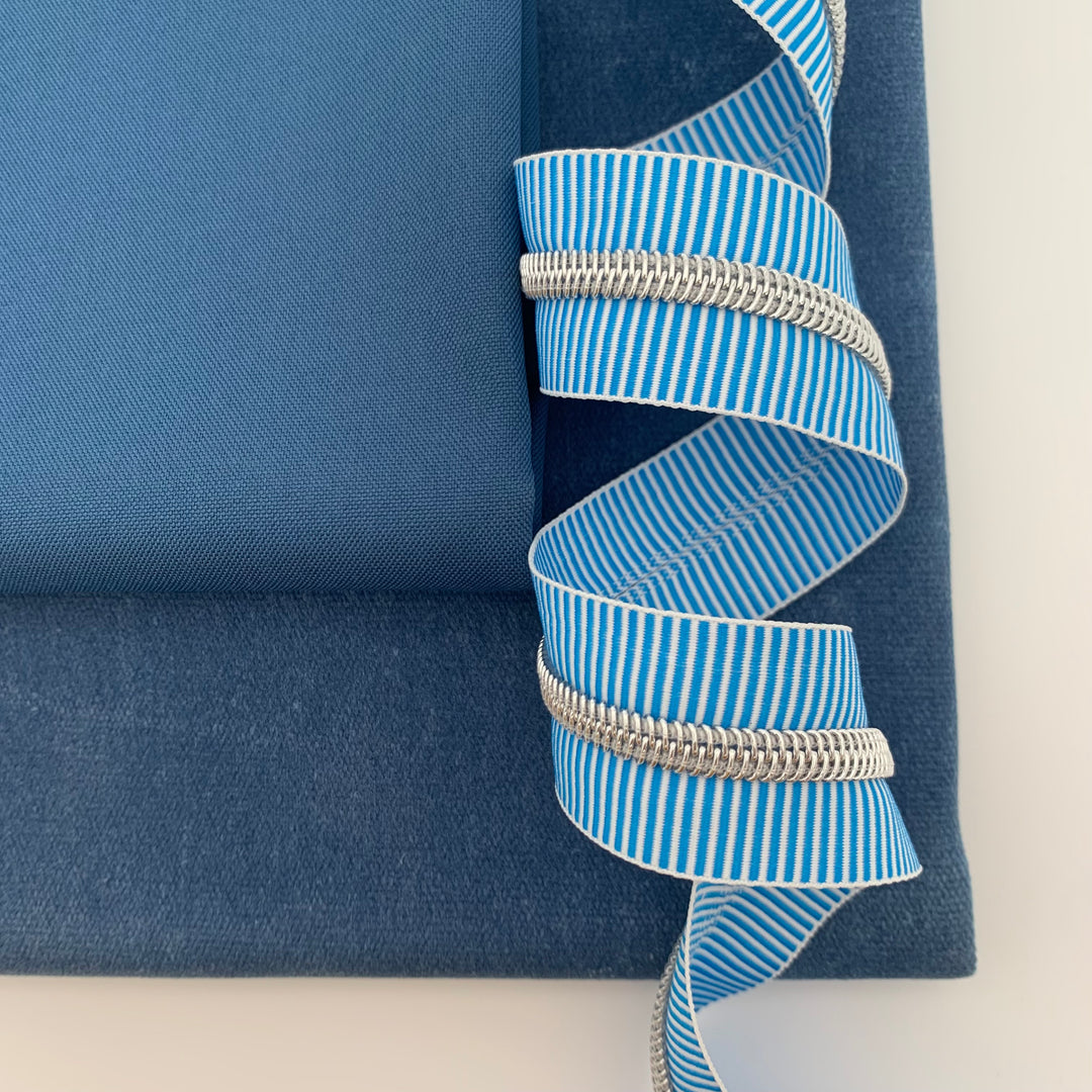 Stripe Royal Blue Silver