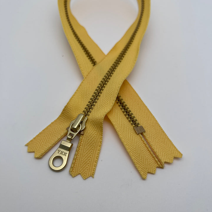 Bumble YKK metal gold zipper 5" to 22"