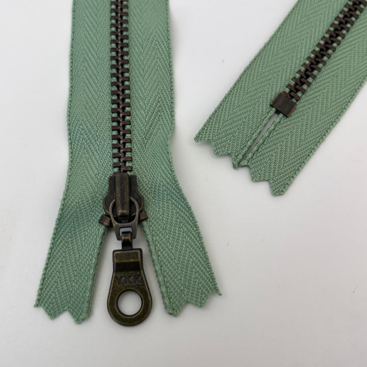 Pastel Green YKK Antique Zipper