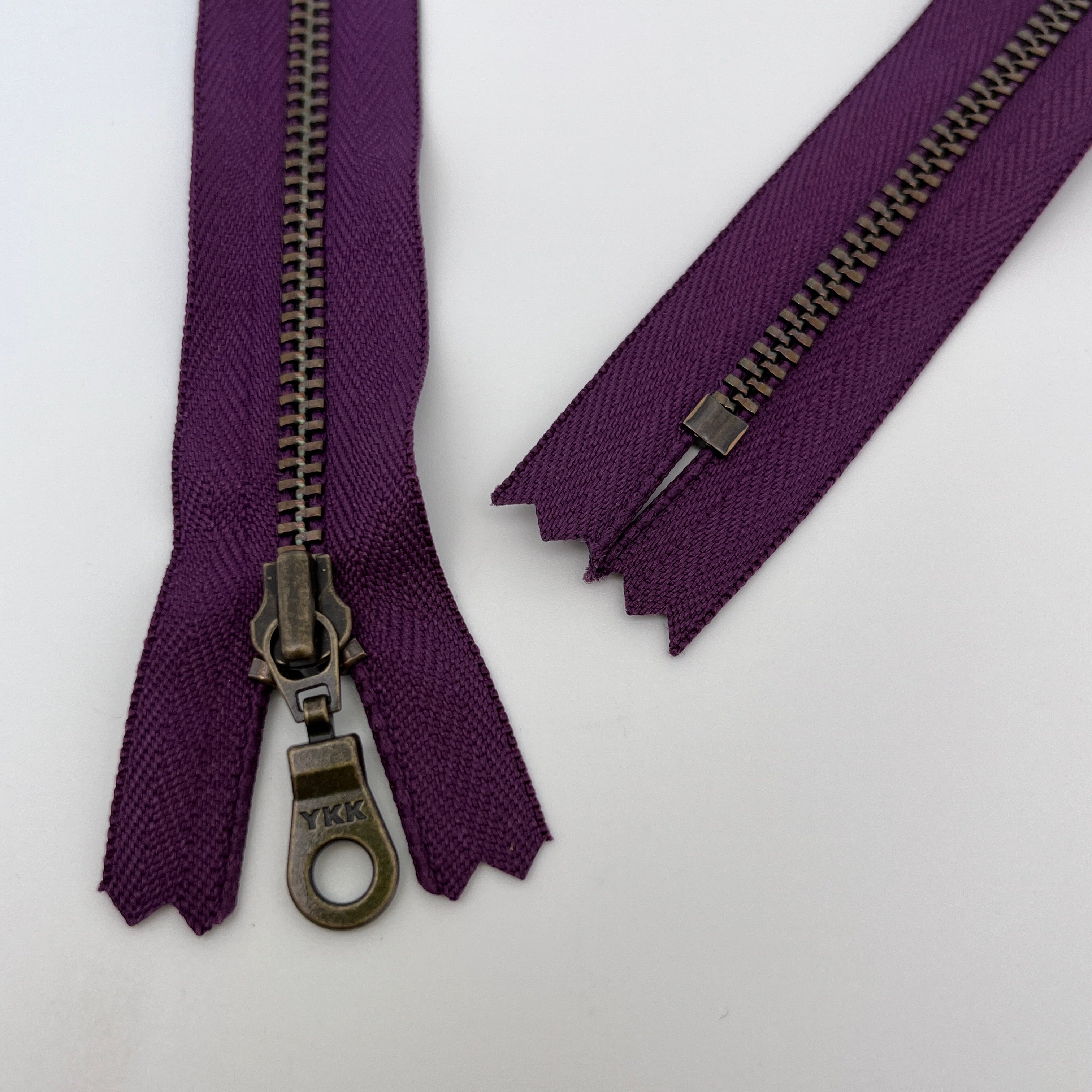 ANTIQUE BRASS READY-MADE YKK METAL ZIPPERS