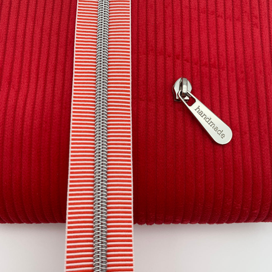 Stripe Red Silver