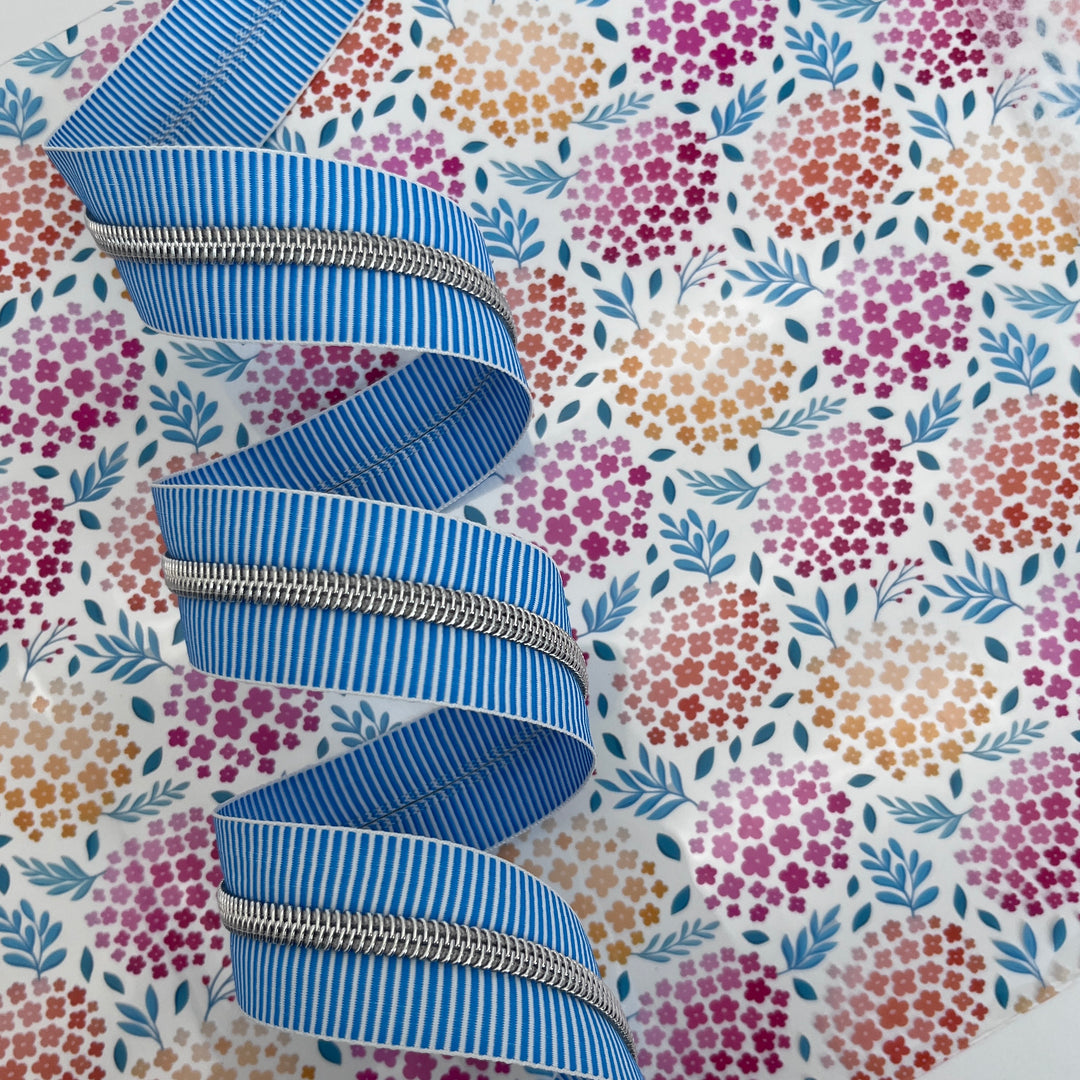 Stripe Royal Blue Silver