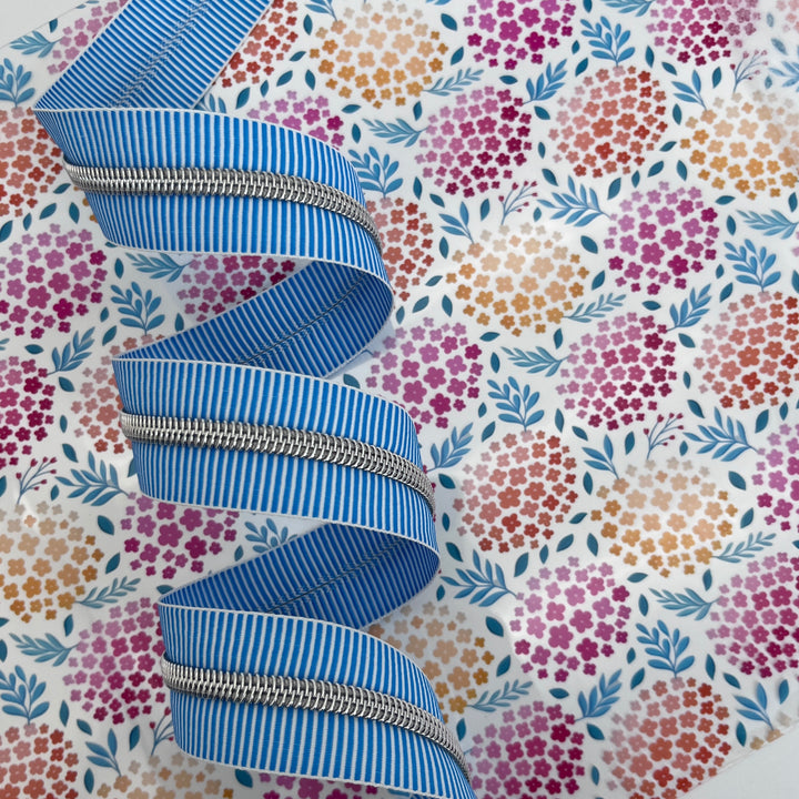 Stripe Royal Blue Silver