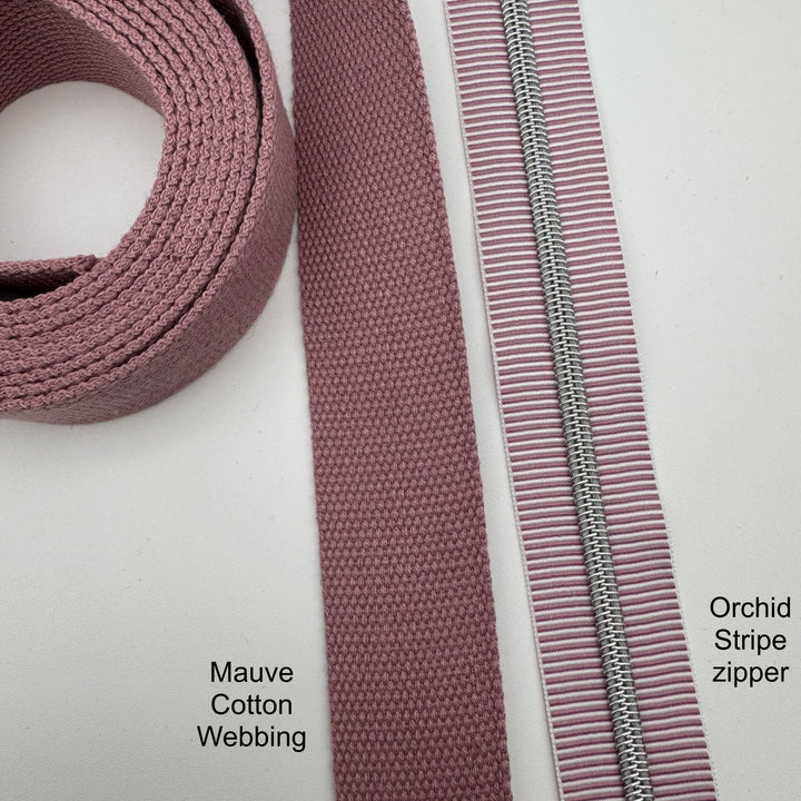 Mauve cotton webbing
