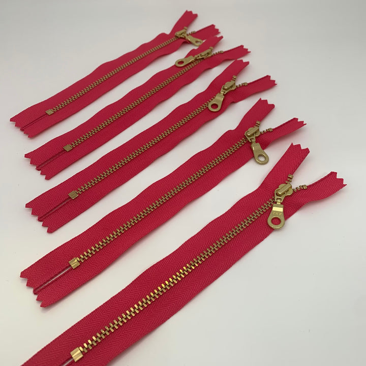 Hot Pink YKK metal gold zipper 6" 20" 22"