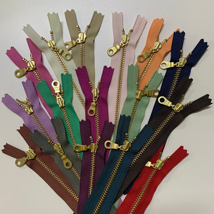 Creamsicle 5pc YKK metal gold zipper donut pull | 5" to 22"