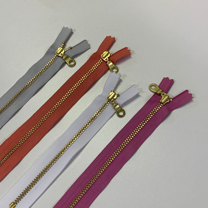 Rose 5pc YKK metal gold zipper donut pull | 5" to 18"