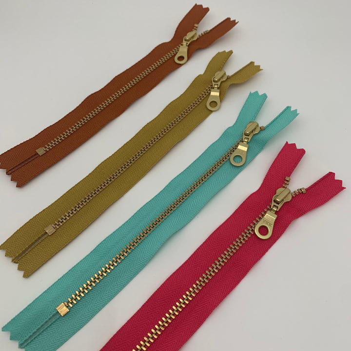Copper 5pc YKK metal gold zipper donut pull | 5" to 22"