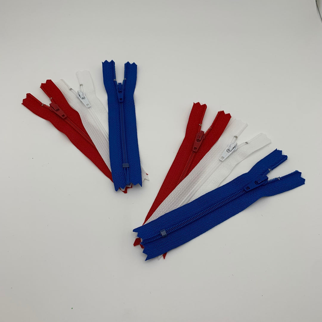 6 pc YKK 4" nylon coil zipper