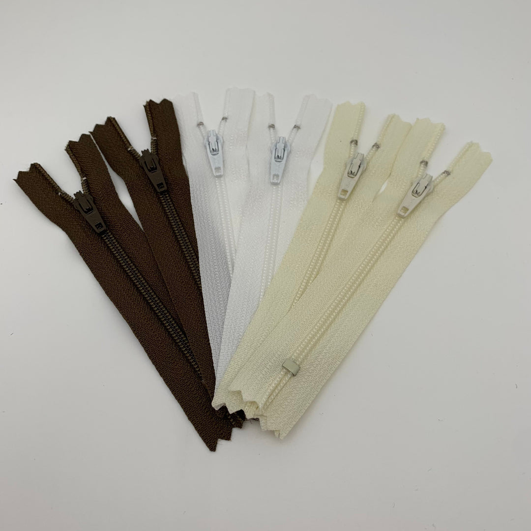 6 pc YKK 4" nylon coil zipper