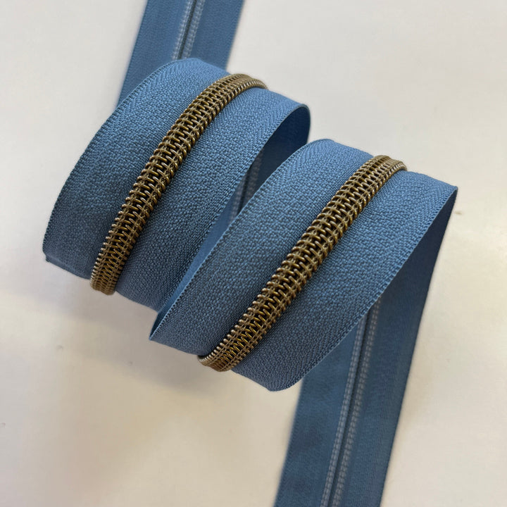 Stonewash #5 Bronze zipper coil