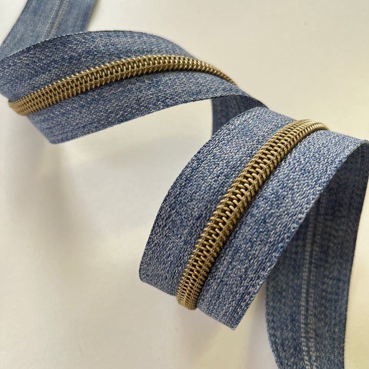 Denim #5 Bronze zipper coil