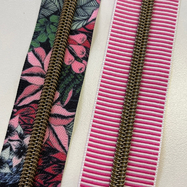 Moon Garden #5 Bronze printed zipper coil
