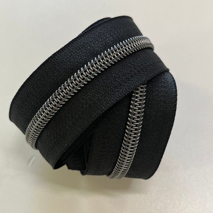 Black #5 Gunmetal zipper coil