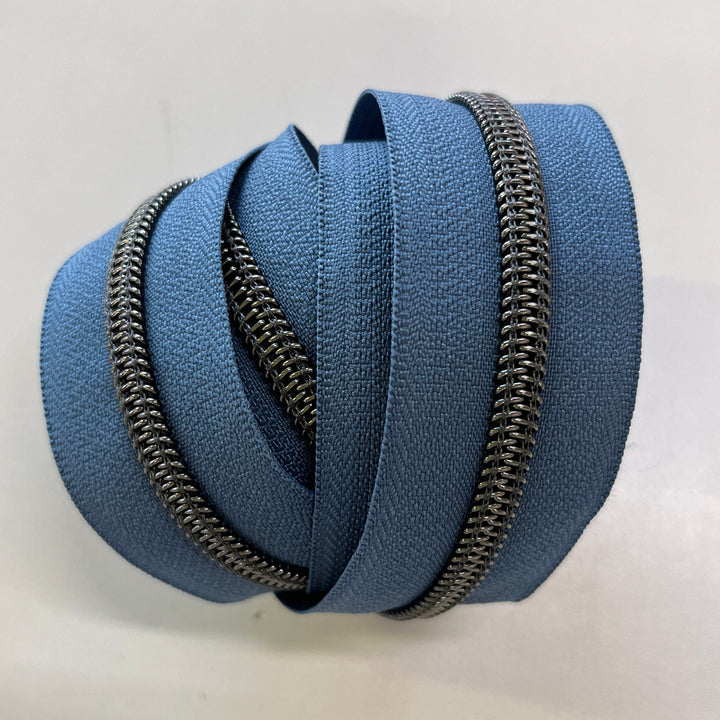 Stonewash #5 Gunmetal zipper coil