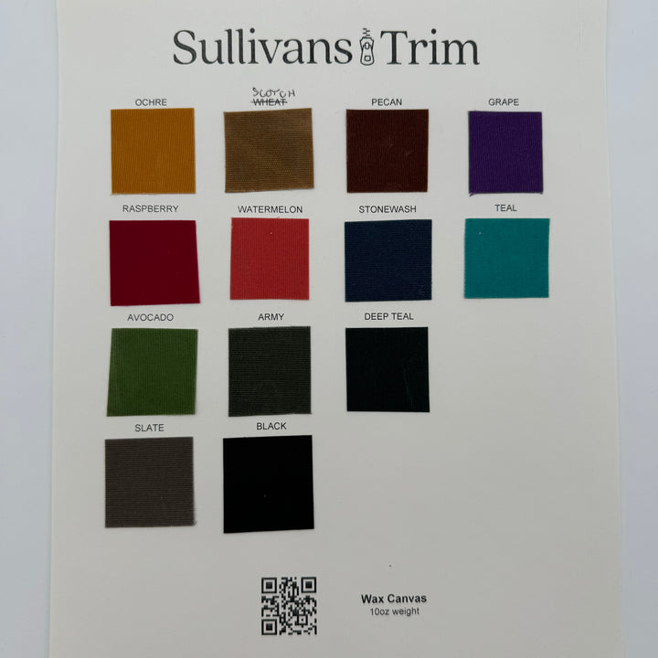 Wax Canvas Color Card