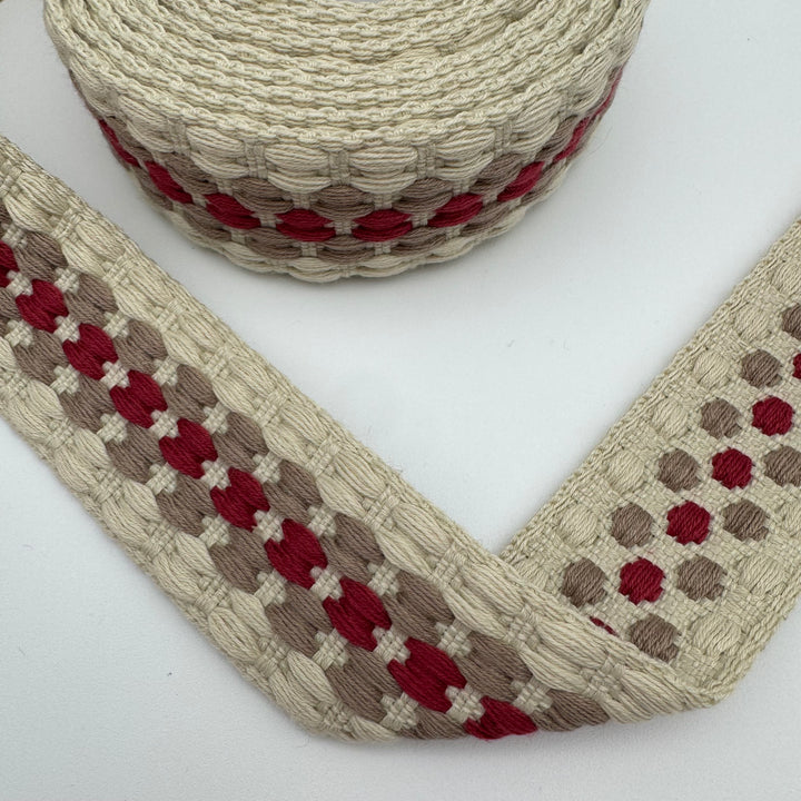 Hughie Webbing Ivory Raspberry