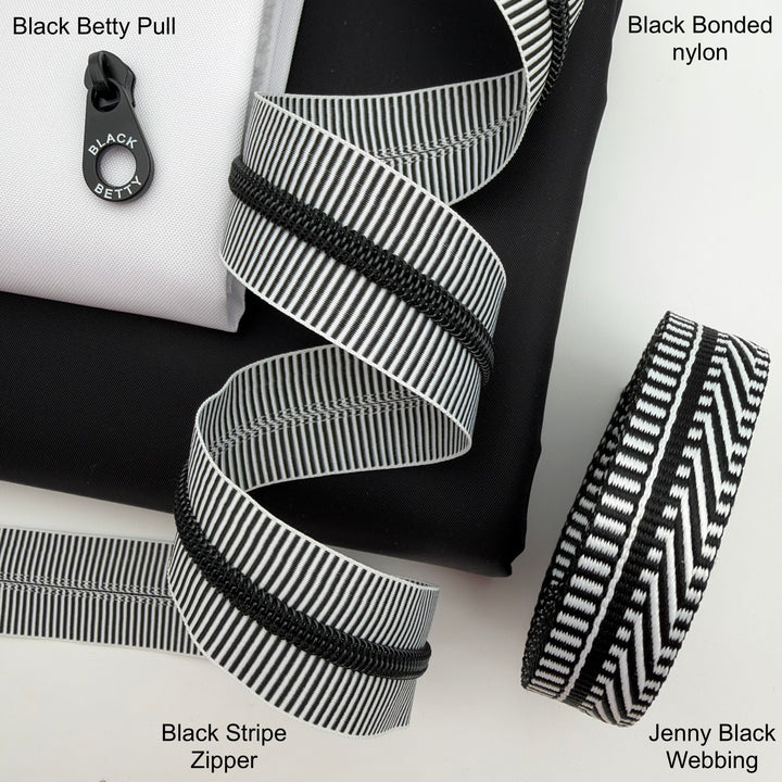Stripe Black matte black - #5 Nylon Zipper Tape