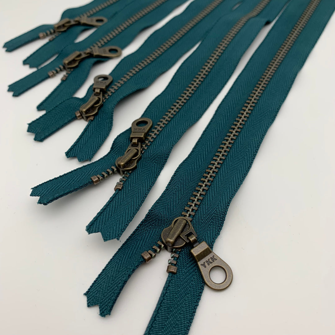 Deep Teal YKK Antique Zipper