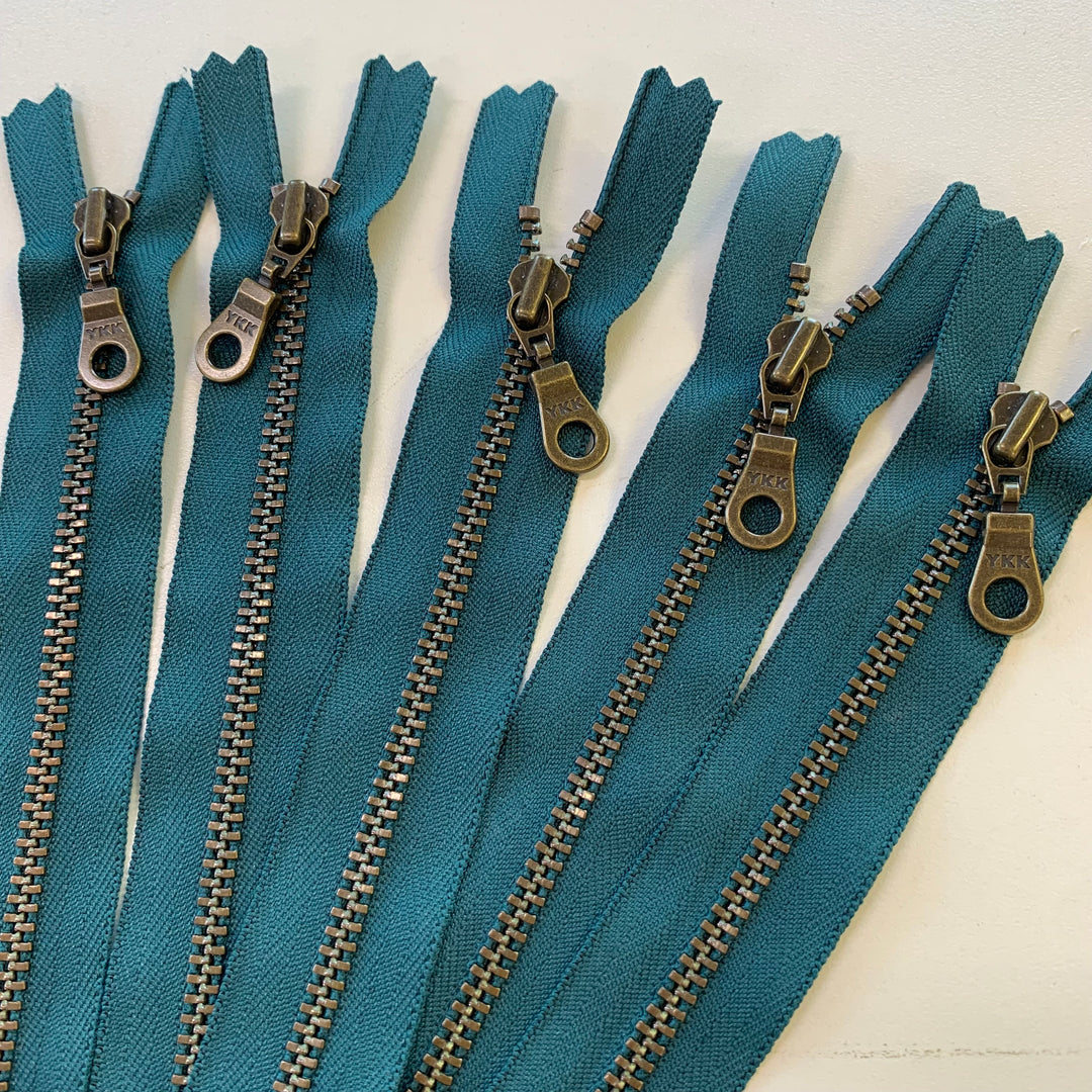 Deep Teal YKK Antique Zipper