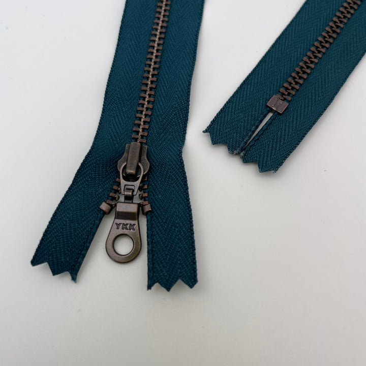 Deep Teal YKK Antique Zipper