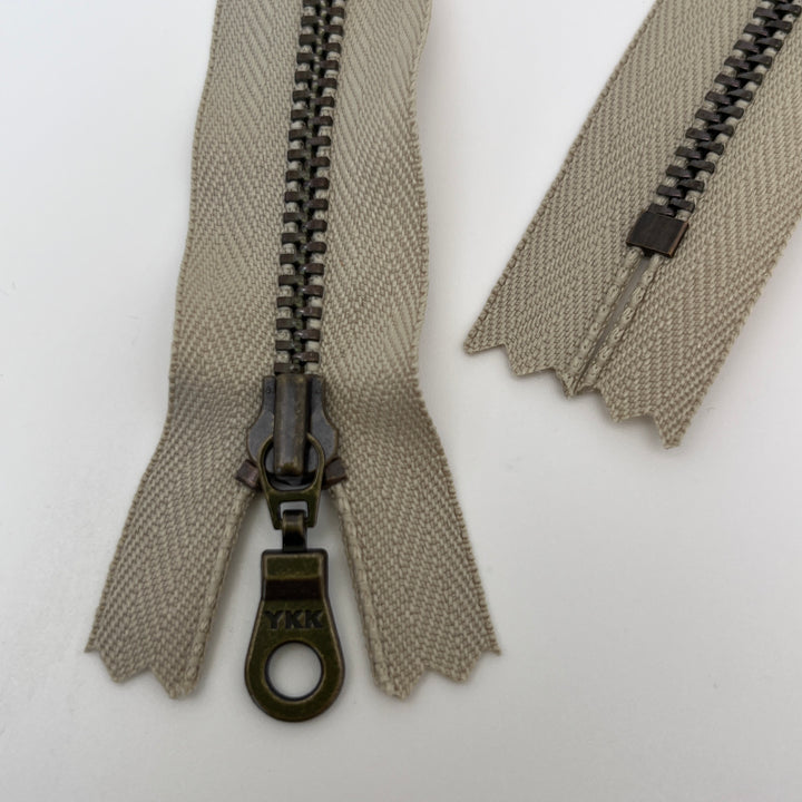 Khaki YKK Antique Zipper