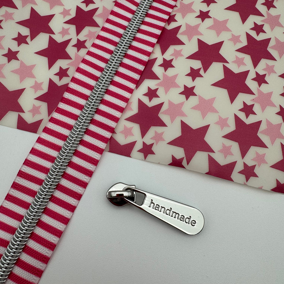 Flamingo Stripe printed silver