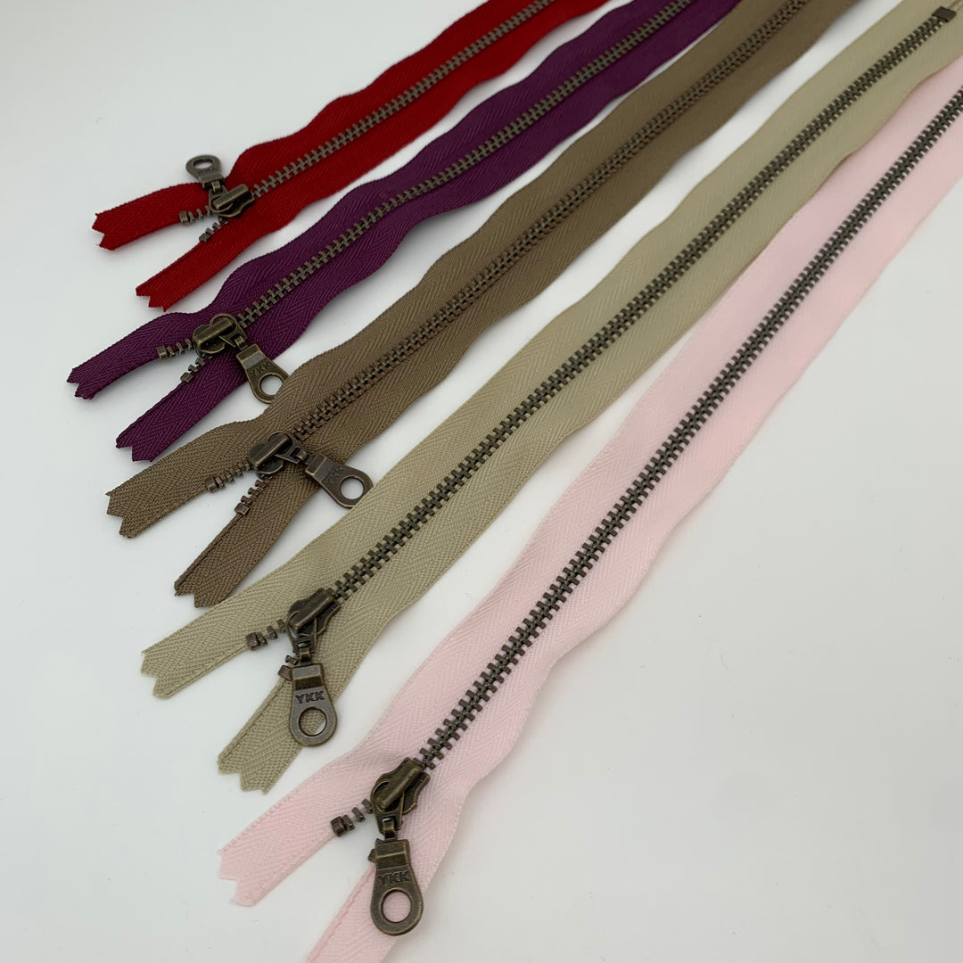 Pastel Pink YKK Antique Zipper