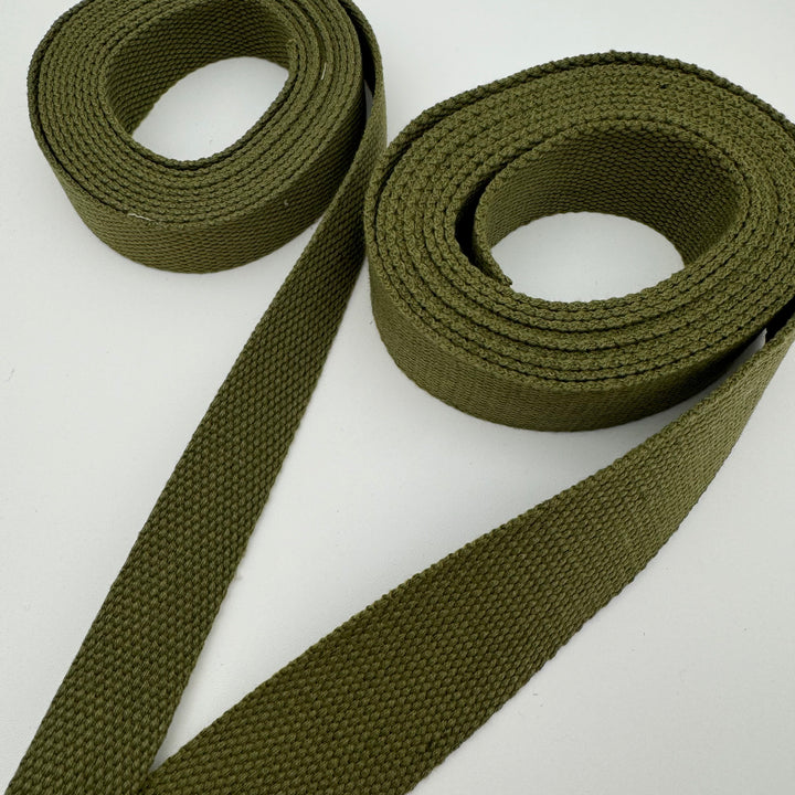 Olive cotton webbing