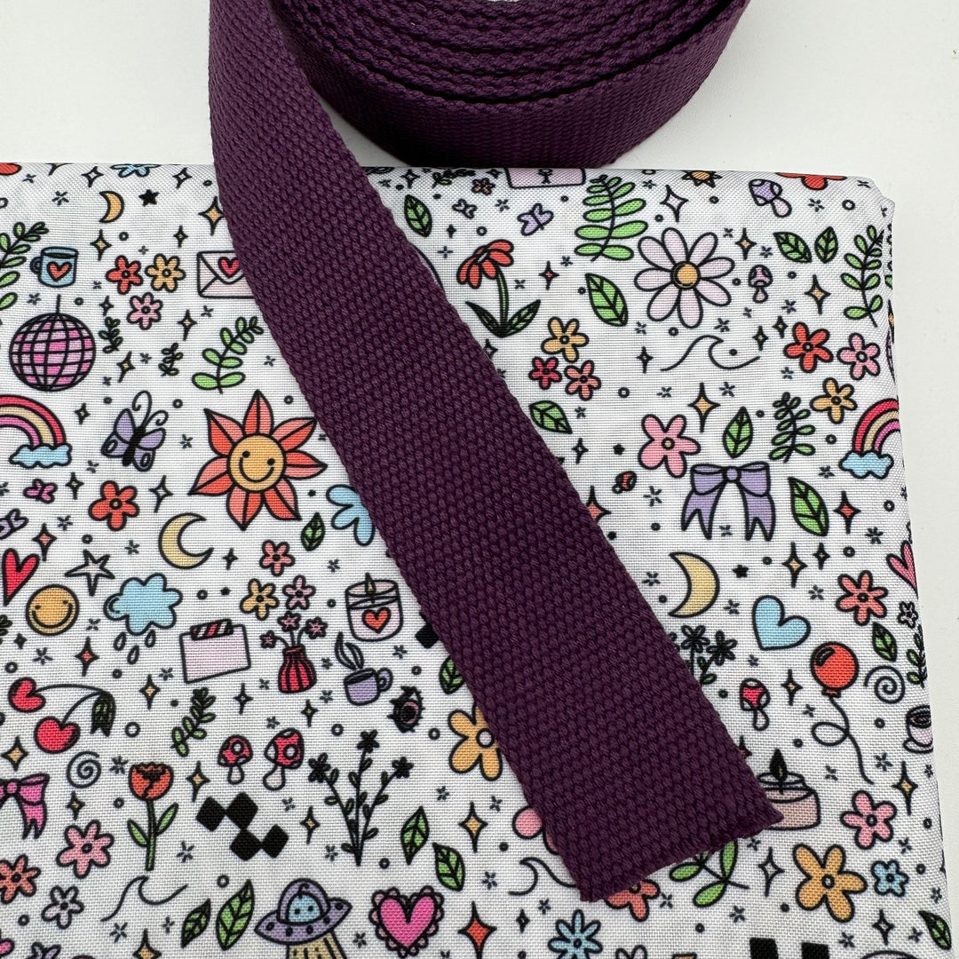 Plum cotton webbing