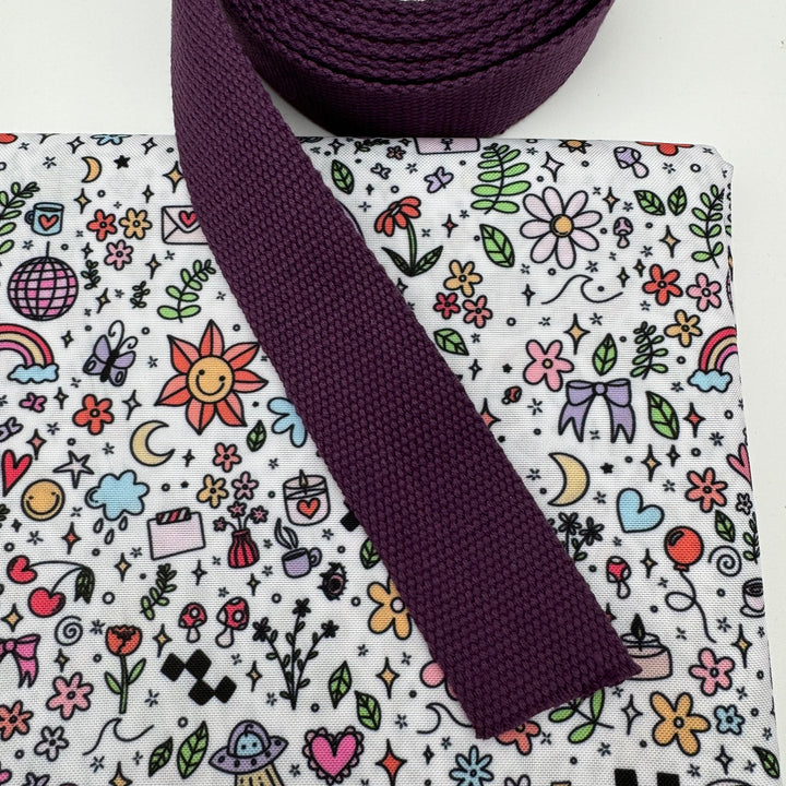 Plum cotton webbing