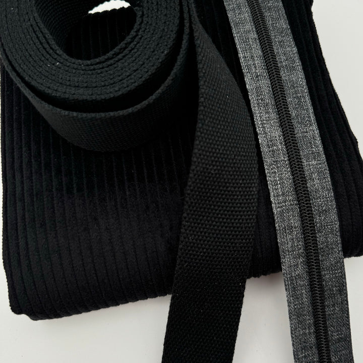 Black cotton webbing