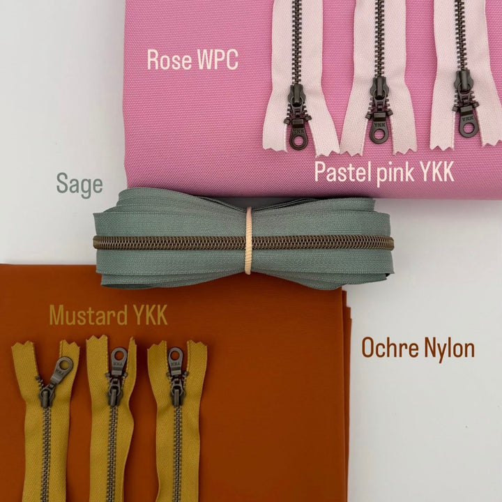 Pastel Pink YKK Antique Zipper