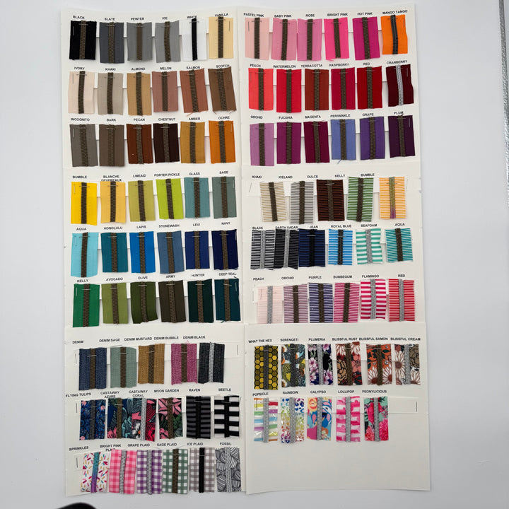 Zipper Color Card