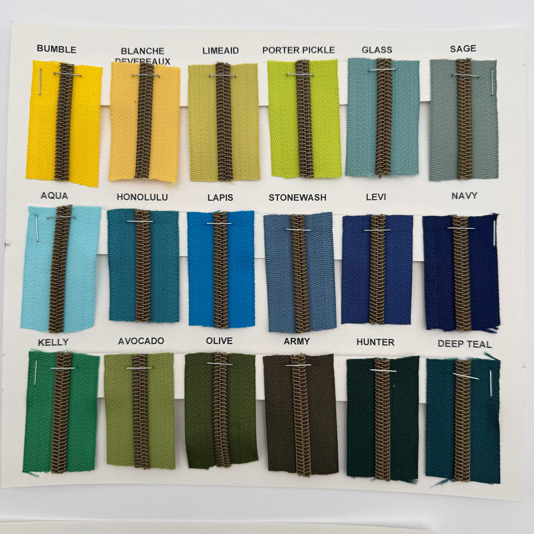 Zipper Color Card