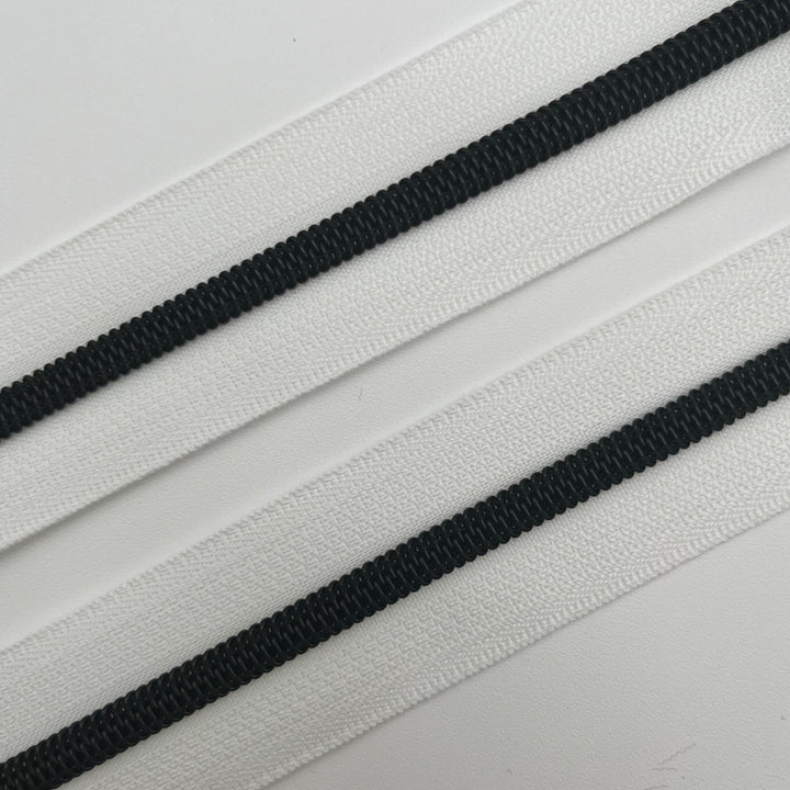 White Matte Black - #5 Nylon Zipper Tape
