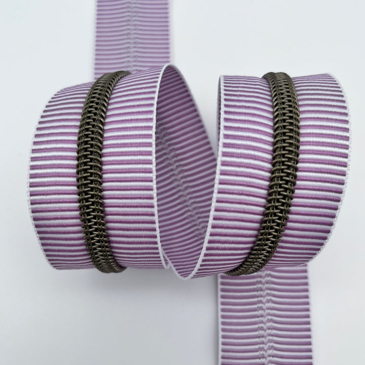 Stripe Orchid Bronze - #5 Nylon Zipper Tape