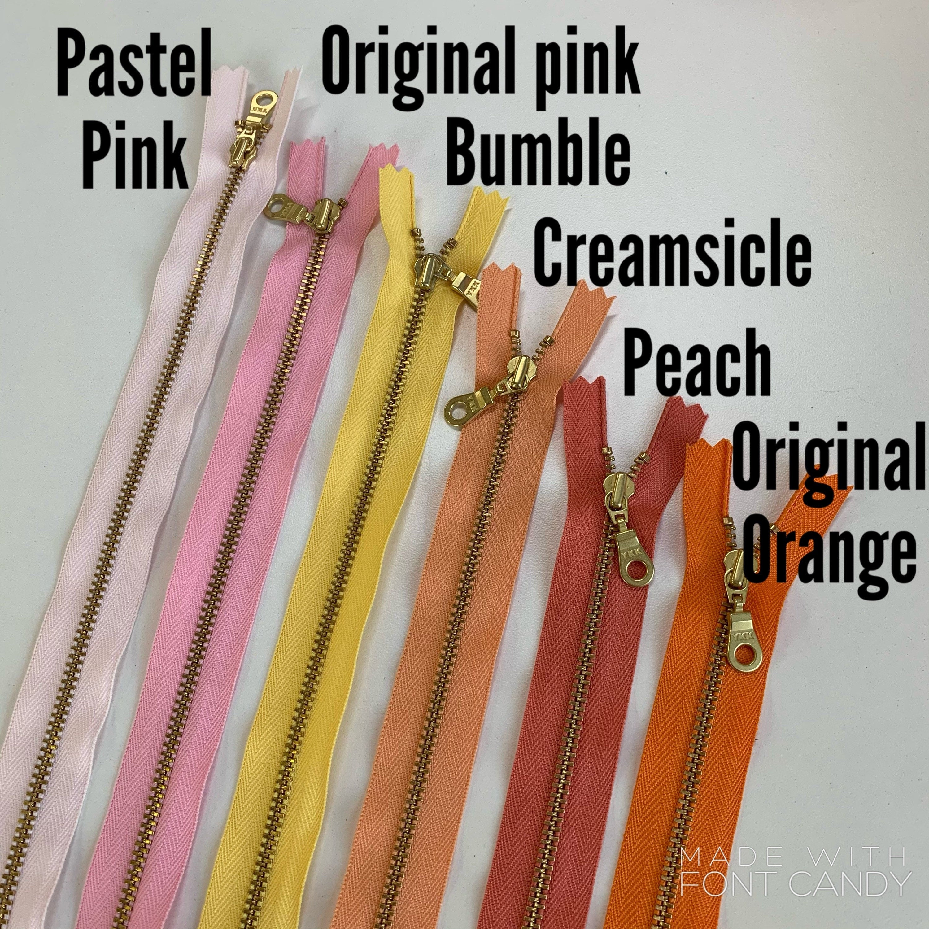 Pastel Pink YKK metal gold zipper 5