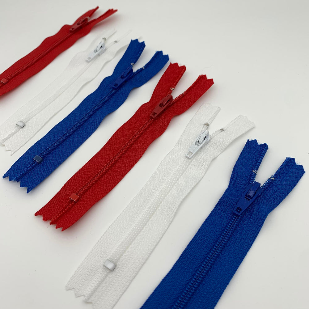 6 pc YKK 4" nylon coil zipper