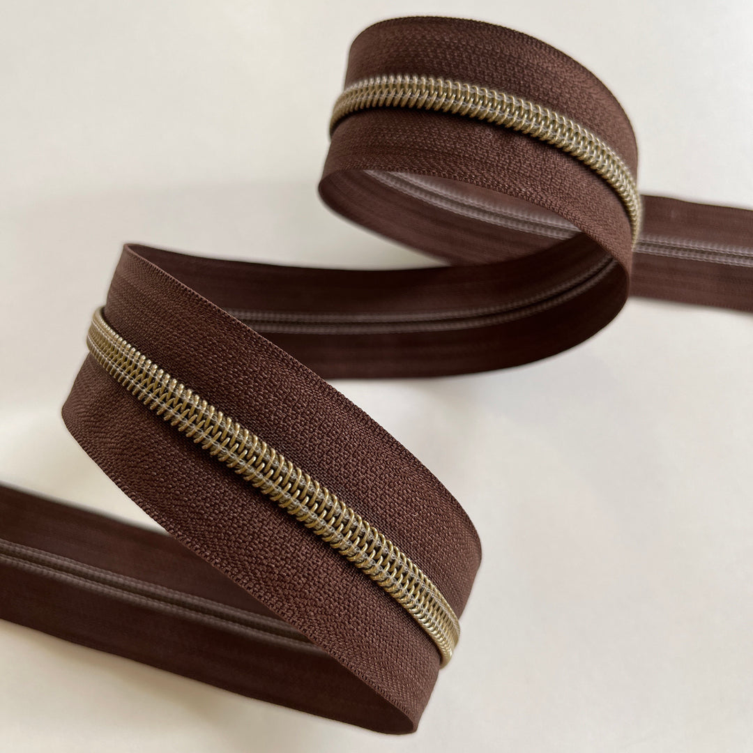 Chestnut #5 Bronze zipper coil