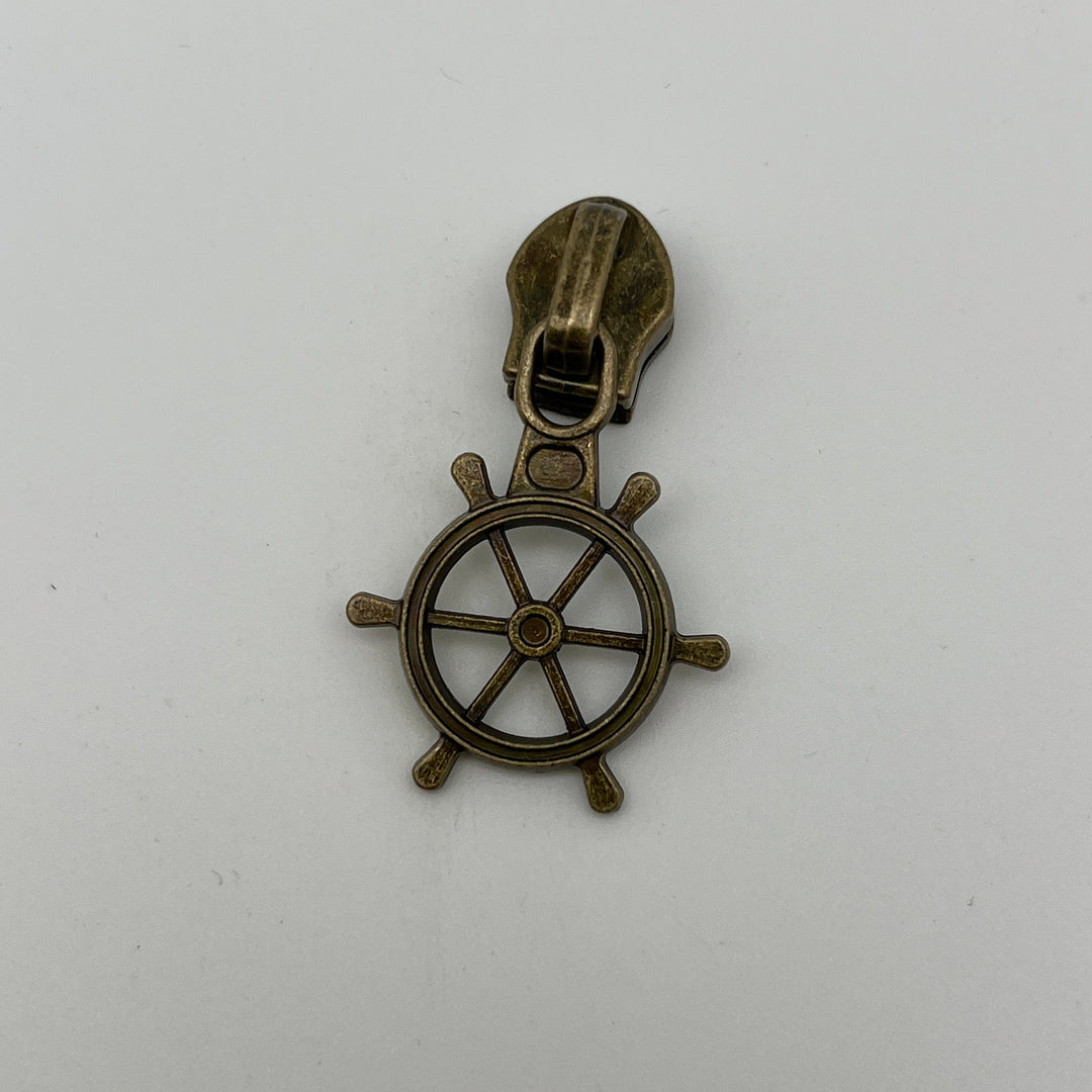 Nautical Wheel pull #5 Bronze